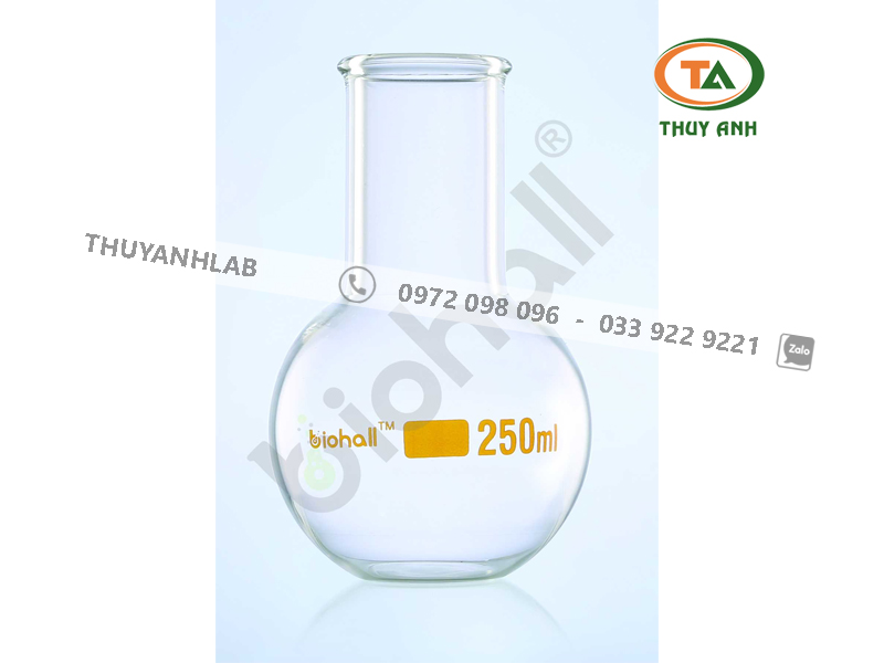BIOHALL Bình cầu đáy bằng cổ rộng