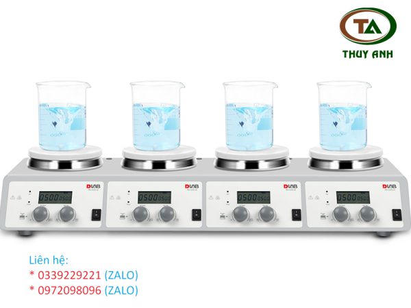 Máy khuấy từ gia nhiệt MS-H340-S4 DLAB ( 200-1500 vòng/phút, 4 vị trí)