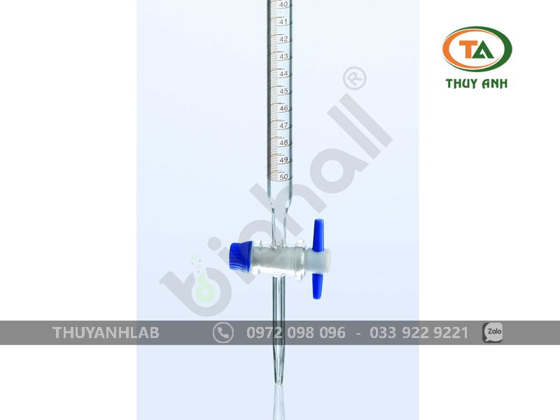 BIOHALL Buret khóa PTFE (Class AS)