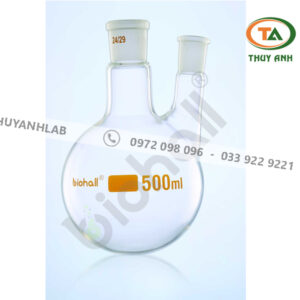 BIOHALL Bình cầu đáy tròn 2 cổ nhám