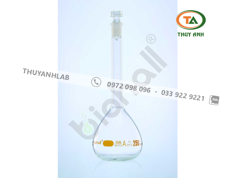 BIOHALL Bình định mức trắng trong suốt (Class A)