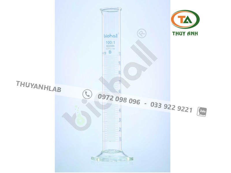 BIOHALL Ống đong thủy tinh đế lục giác (Class B)